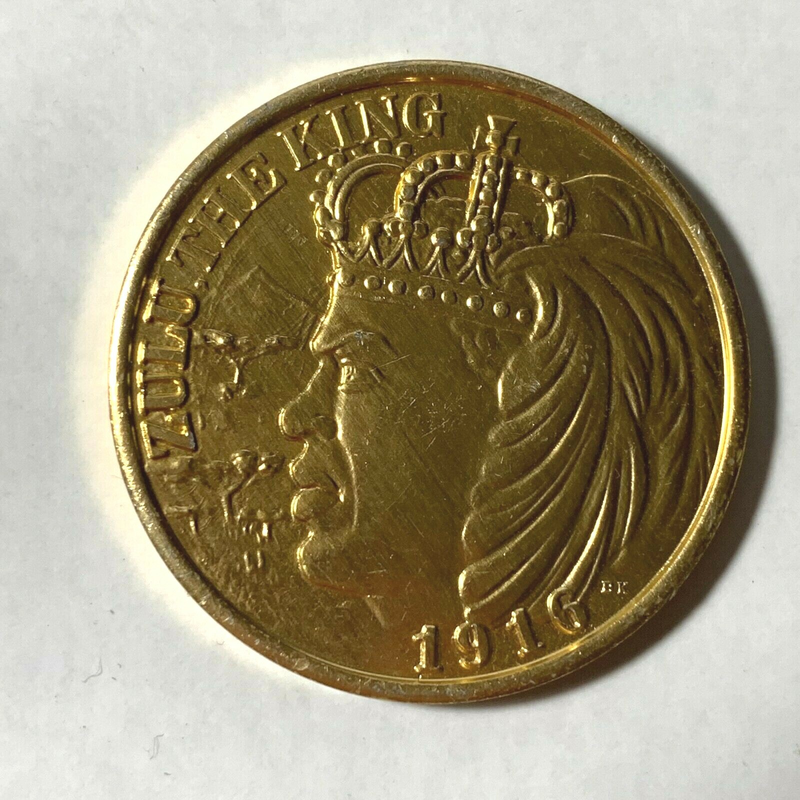 1971 Mardi Gras-Style Doubloon ZULU THE KING w/ The African Gorilla Aluminum WOW