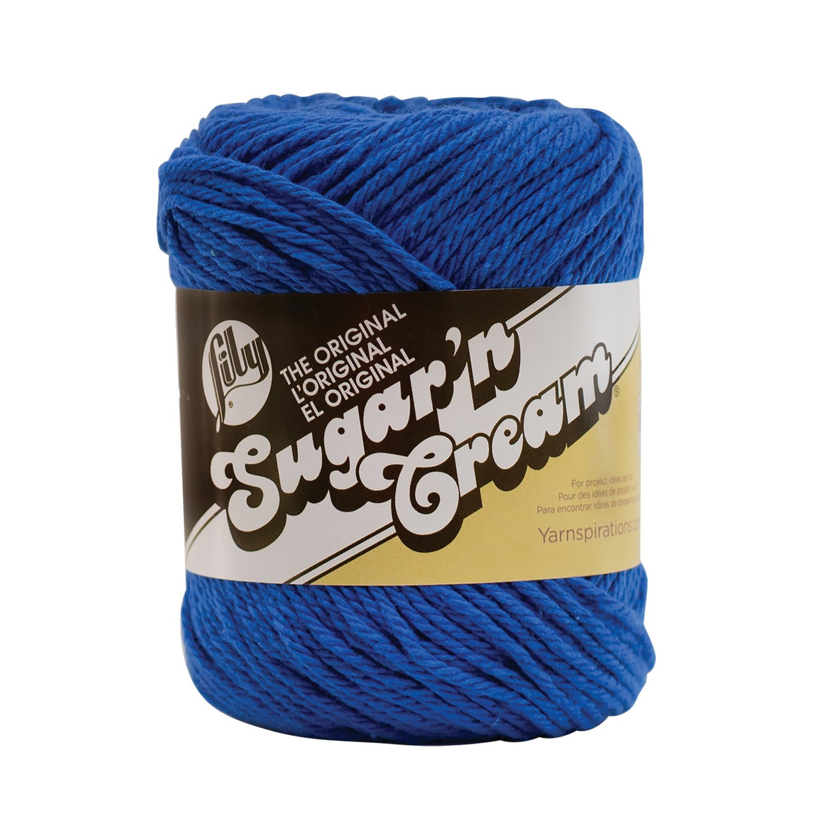 Lily Sugar ’n Cream Cotton Yarn, Solid Blue, 2.5 oz Medium Gauge