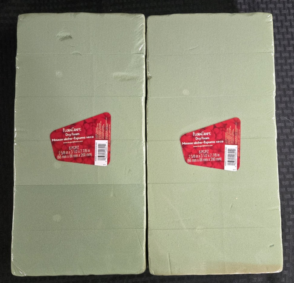 2 packs of 6 FloraCraft Floral Dry Foam Block 2-5/8″ x 3-1/2″ x 7-7/8″ Green