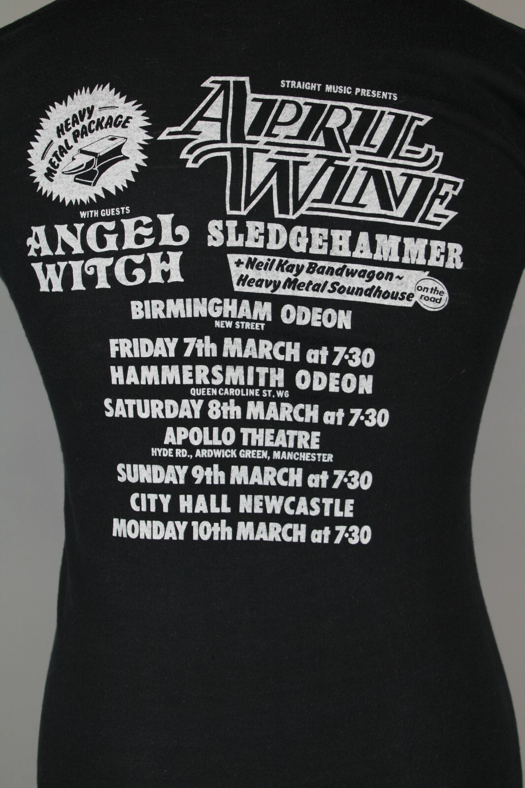 Angelwitch Neil Kay April Wine Shirt Vintage Heavy Metal Package UK Tour 1980