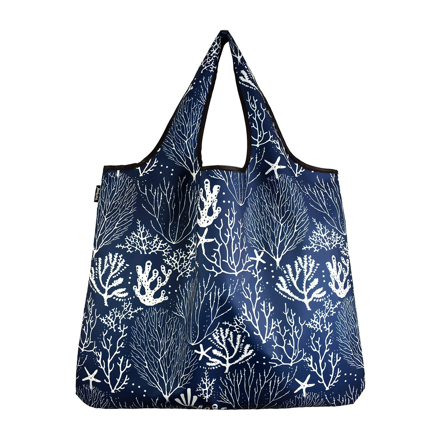 YaYbag JUMBO Reusable Shopping Bag – Foldable, Washable, 55 lb Coral Reef Tote