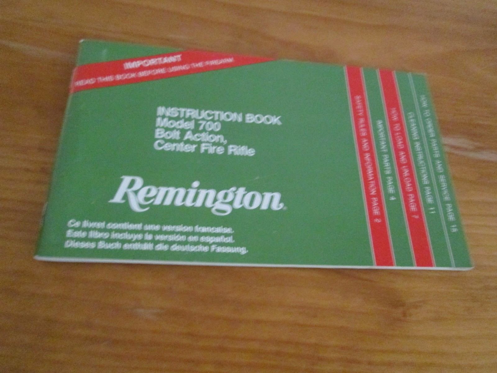 REMINGTON MODEL 700 OWNERS INSTRUCTION MANUAL