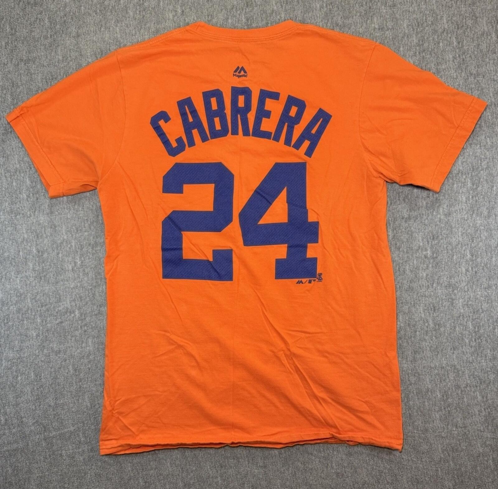 Majestic Detroit Tigers Miggy Cabrera T-Shirt-Unisex/Medium/Orange/MLB