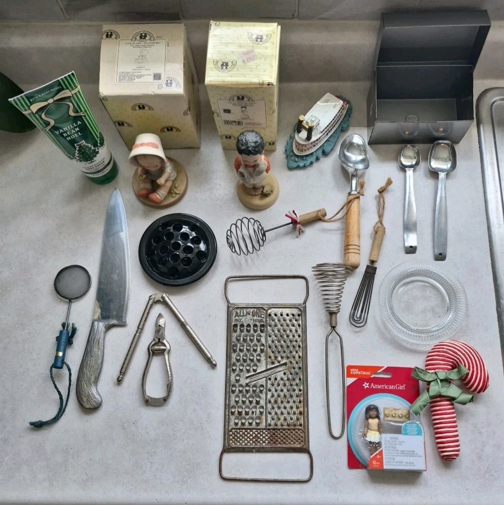 Junk Drawer Lot Kitchen Utensils American Girl Enesco Vintage Christmas