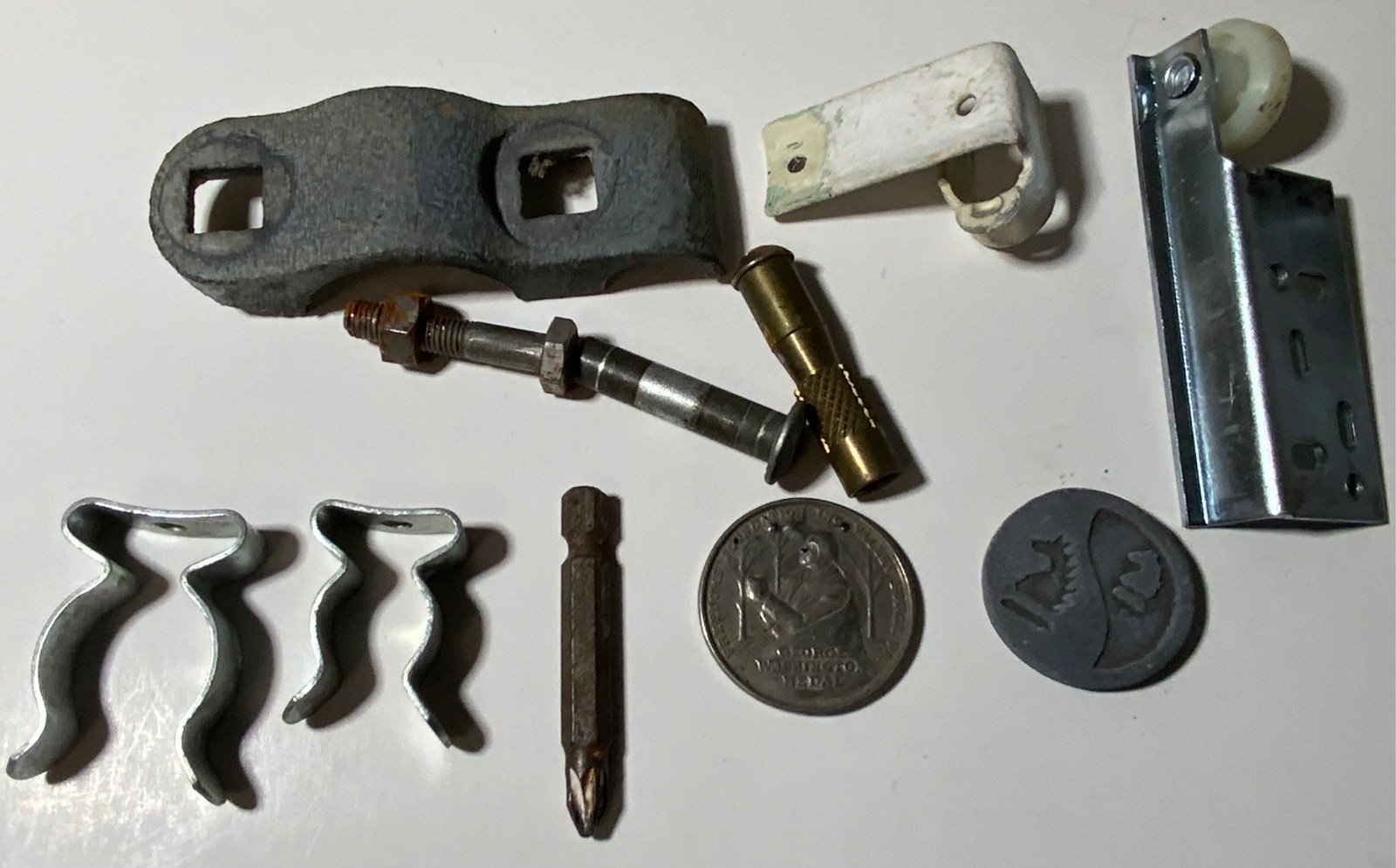 VTG Junk Drawer Lot Assemblage Art Crafts Mixed Media 6# Roller Skates All Metal