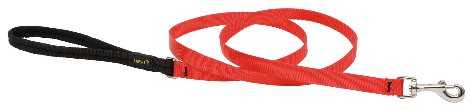LupinePet Basics 1/2″ Red 6-foot Padded Handle Leash for Small Pets