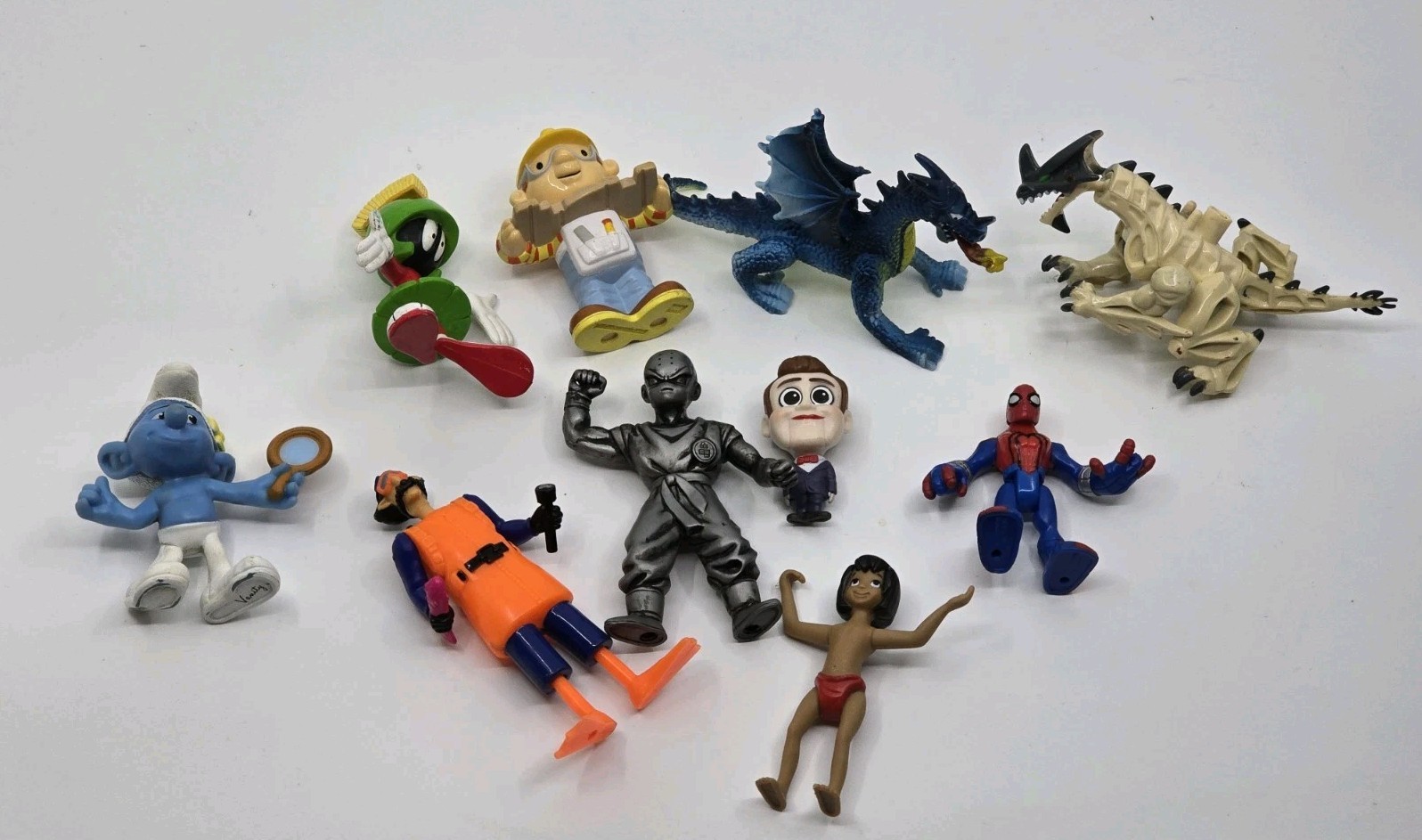 Junk Drawer Lot of 10 Kids Toys Dragons Smurf Disney Inspector Gadget +