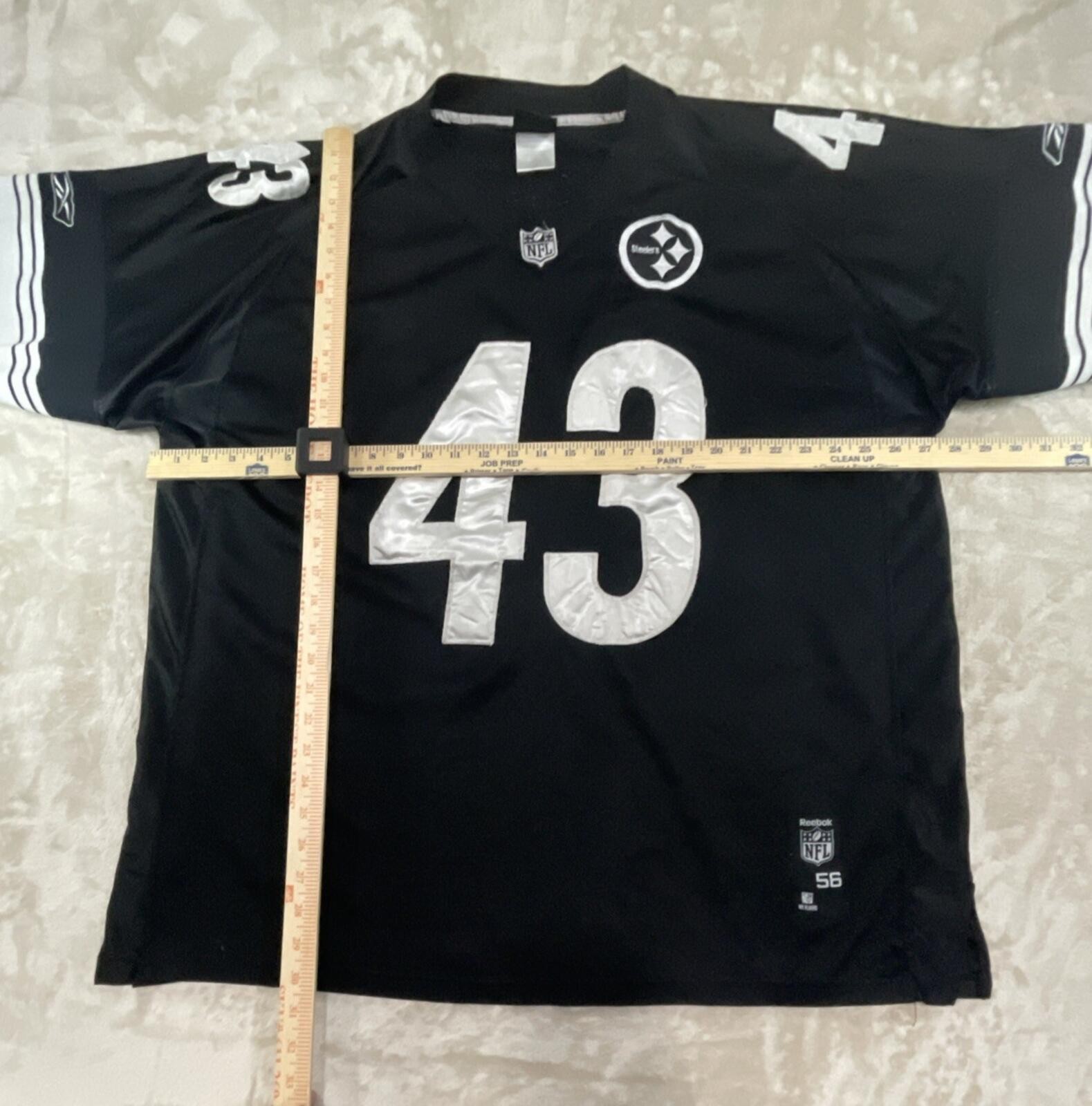 Vintage Pittsburgh Steelers Troy Polamalu #44 Reebok On Field Jersey Size 56