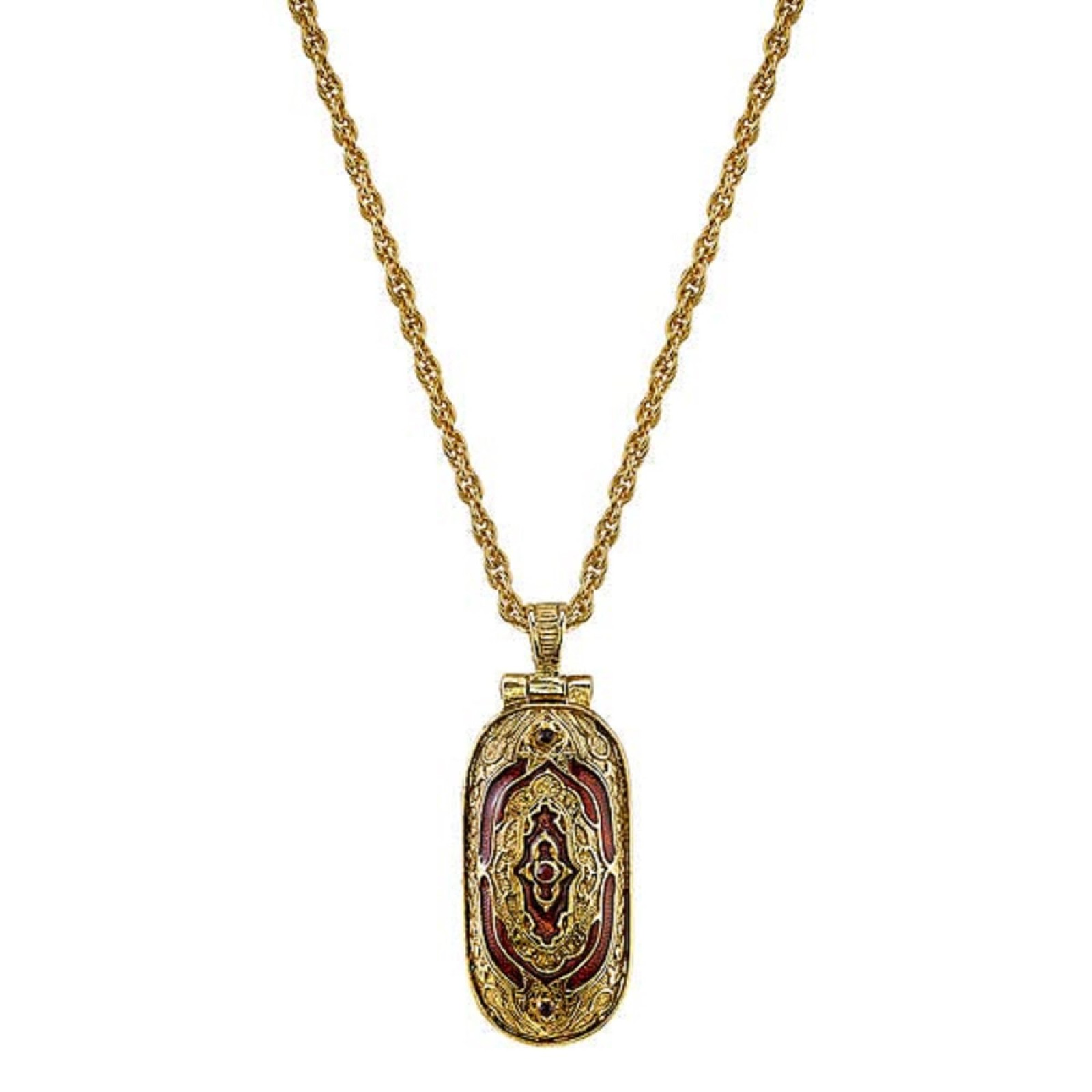 Symbols of Faith Inspirations 14k Gold Dipped Red Swing Open Crucifix Pendant