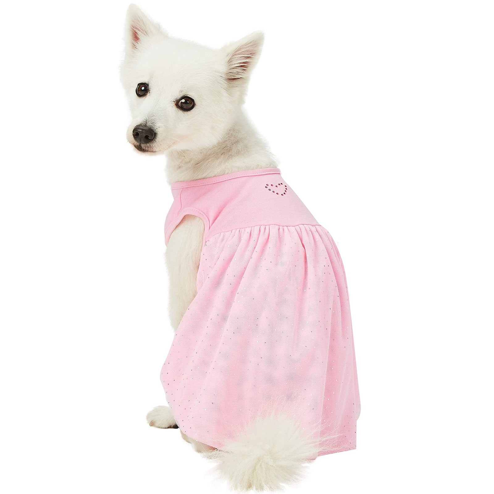 Blueberry Pet My Little Princess Pink Dog Dress with Heart 14in Cotton