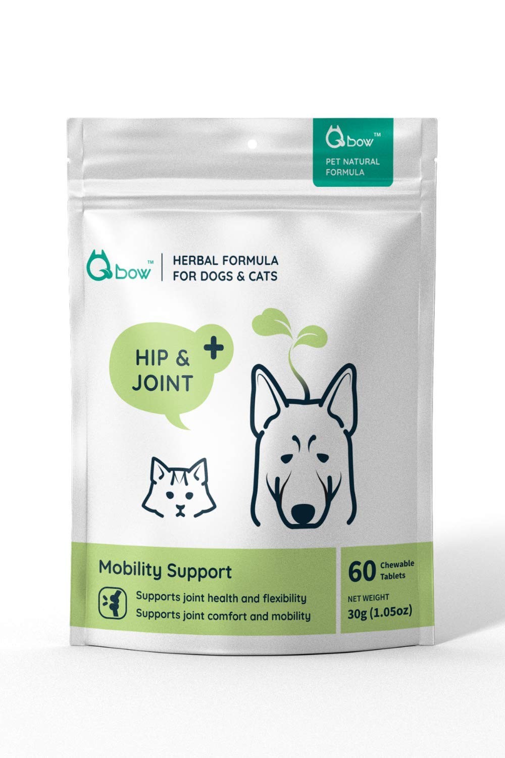 Natural Herbal Hip & Joint Supplement for Dogs Cats Arthritis Relief 60ct