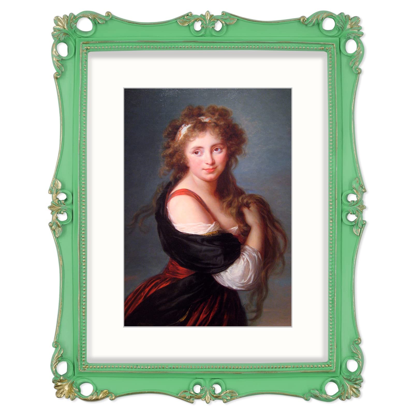 SIMON’S SHOP 11×14 Vintage Frame Light Green Gold Mat 8×10 Display