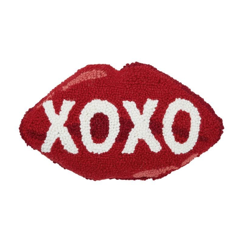 Peking Handicraft XOXO Hook Pillow, 8 X 12-Inch, Red