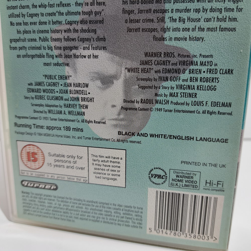 CRIME VHS TAPE The Public Enemy 1931 / White Heat 1949 PAL James Cagney