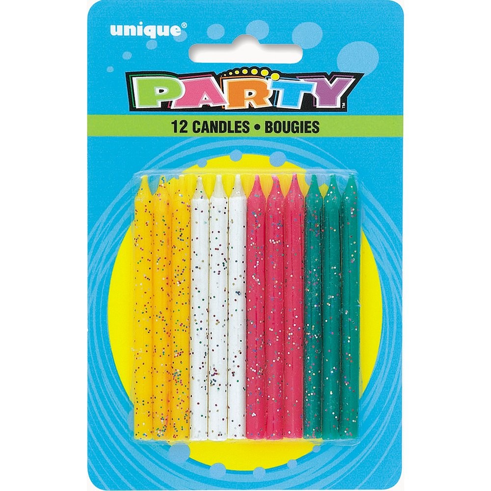 Unique Industries Glitter Birthday Candle, One Size, Multicolor