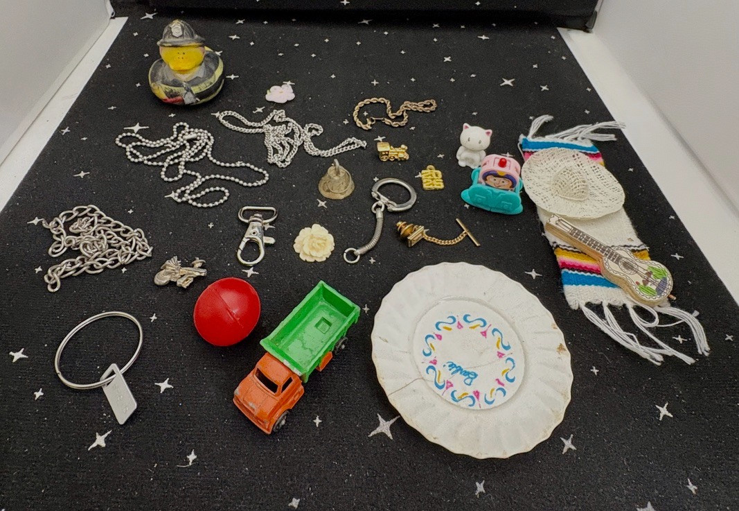 Vintage Junk Drawer Lot Of 20 Toys, Jewelry, Trinkets