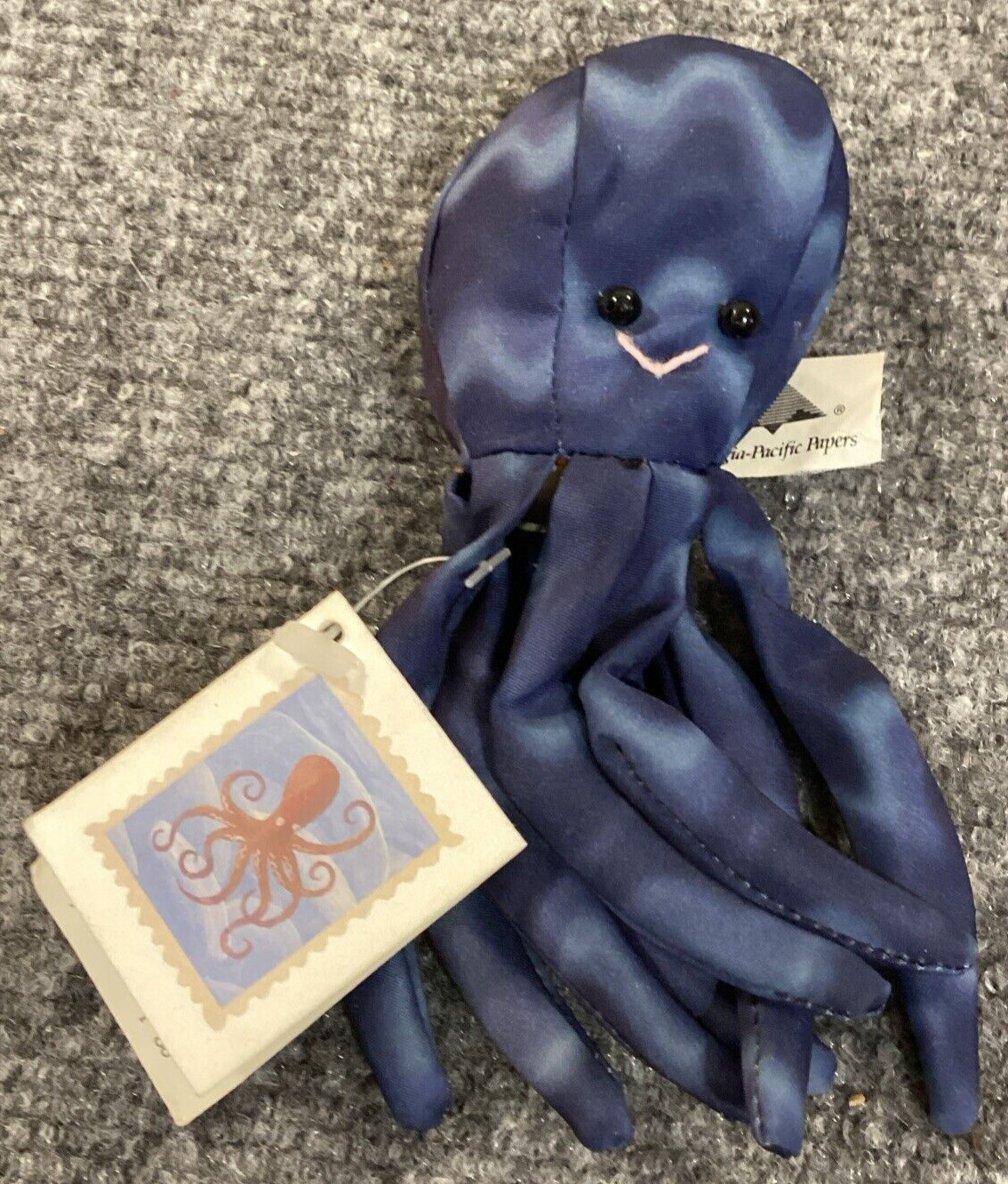 Octopus Squiggles Plush Georgia Pacific Papers Blue Swirl Beanie 6″ New With Tag