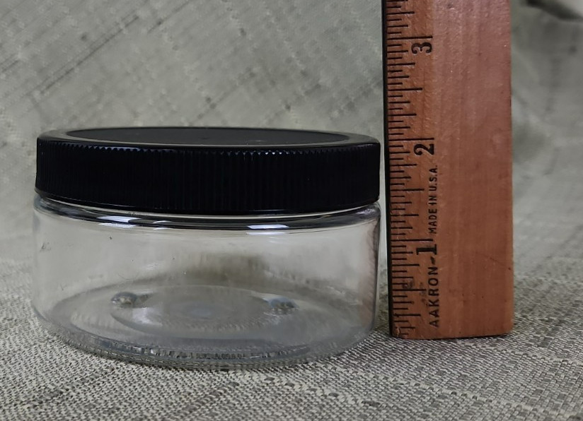 Junk Drawer Lot of 10 New Clear Plastic Containers with Black Lids, Two Sizes