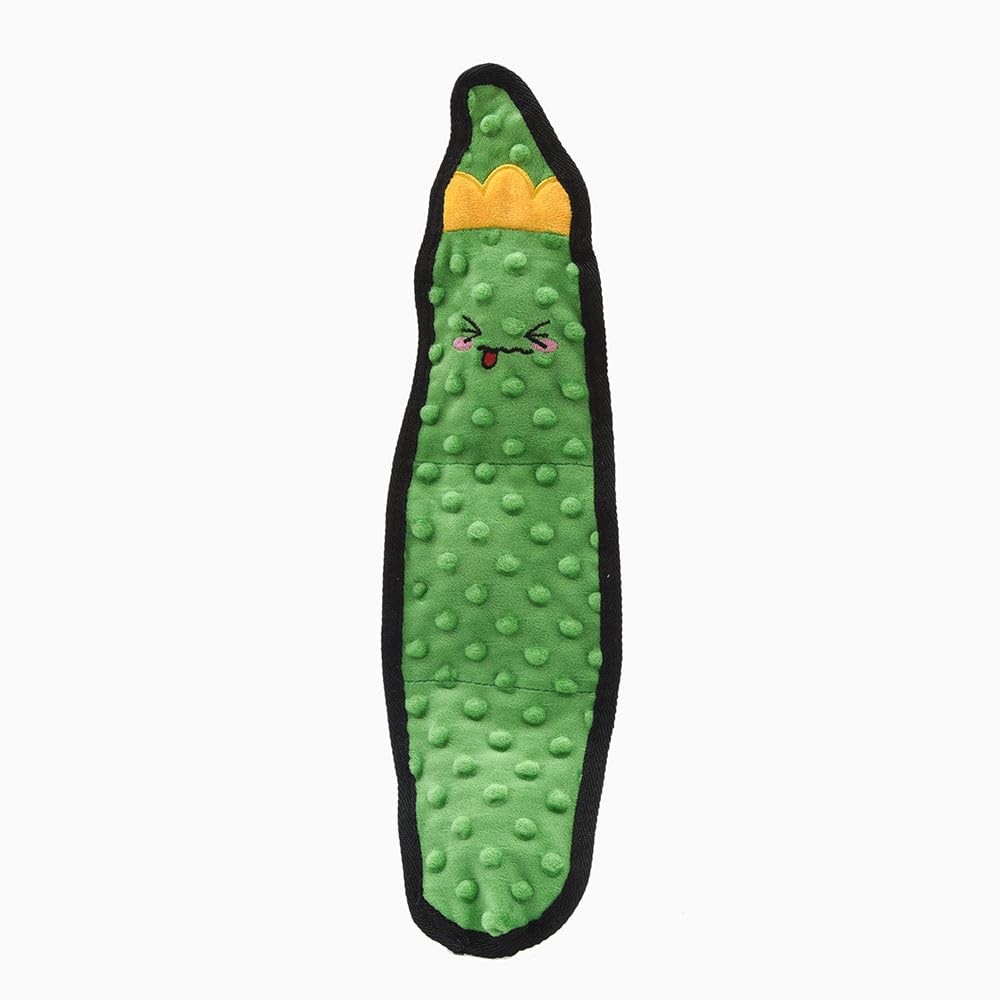 HugSmart Pet Squeakin‚Äô Vegetables Pickle Dog Toy, 15.4-Inch, Plush, Green