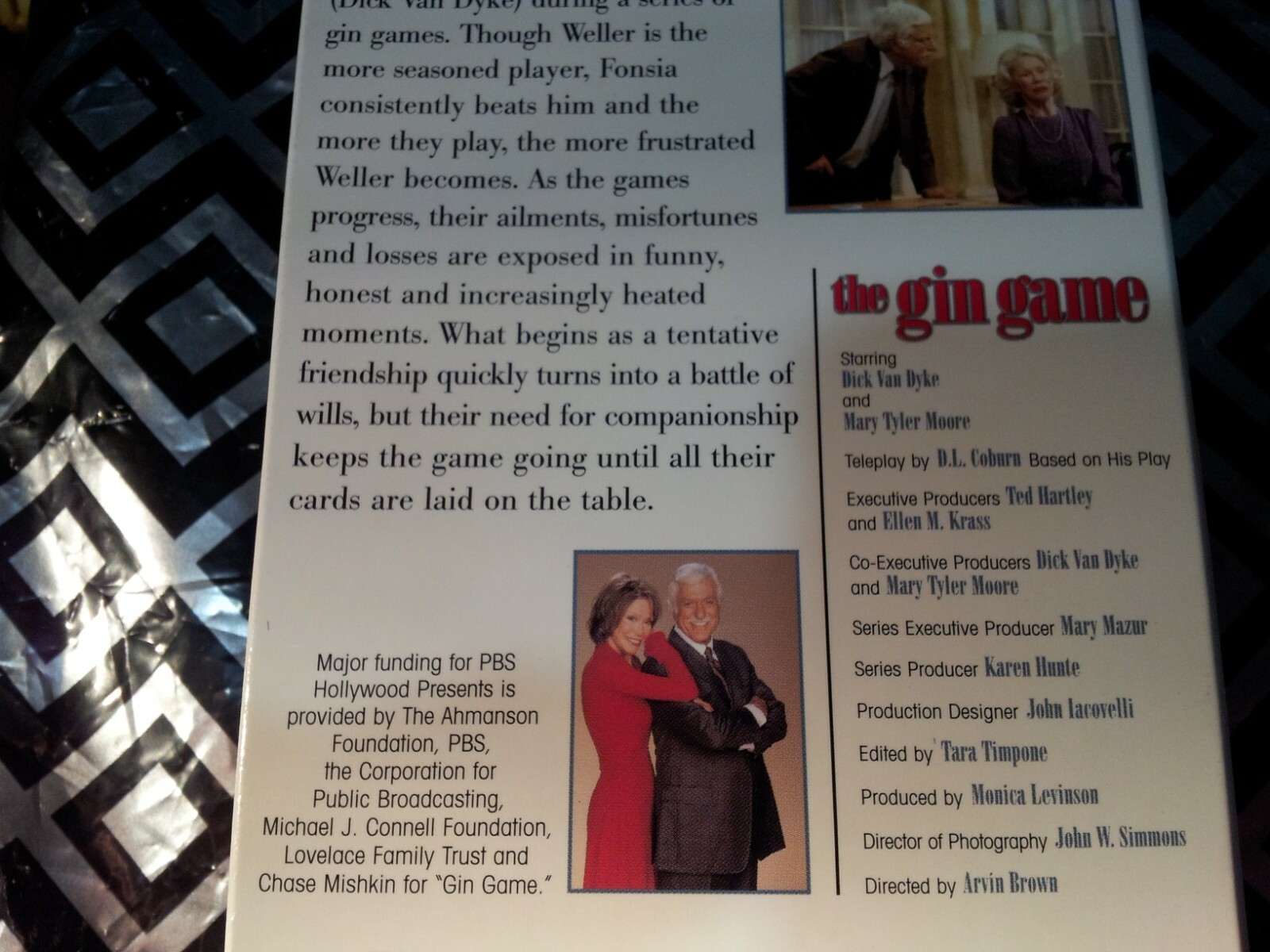 2003 the gin game RARE VHS VIDEO – DICK VAN DYKE MARY TYLER MOORE PBS HOLLYWOOD