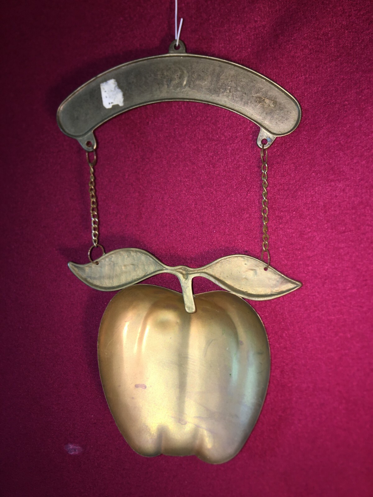 VTG Brass Sign Front Door Welcome and Apple