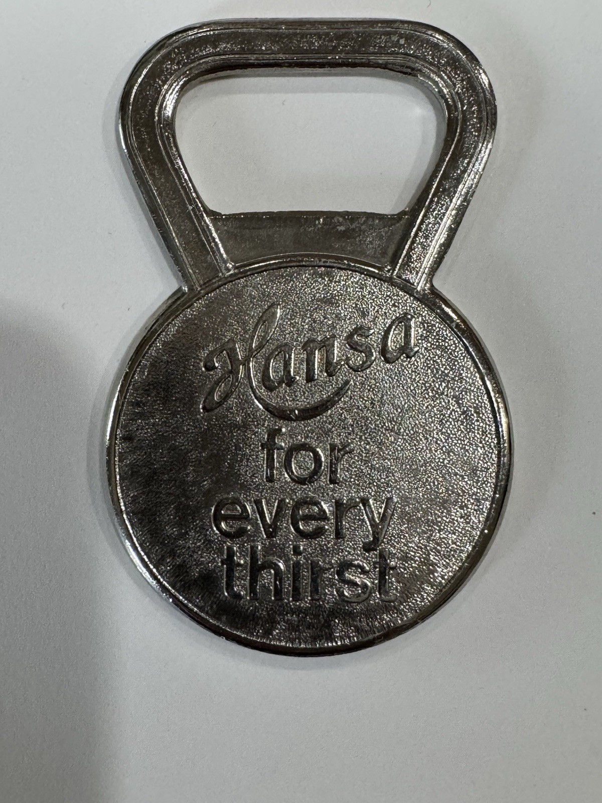 Vintage Danish Metal Bottle Opener Hansa For Enhver Torst