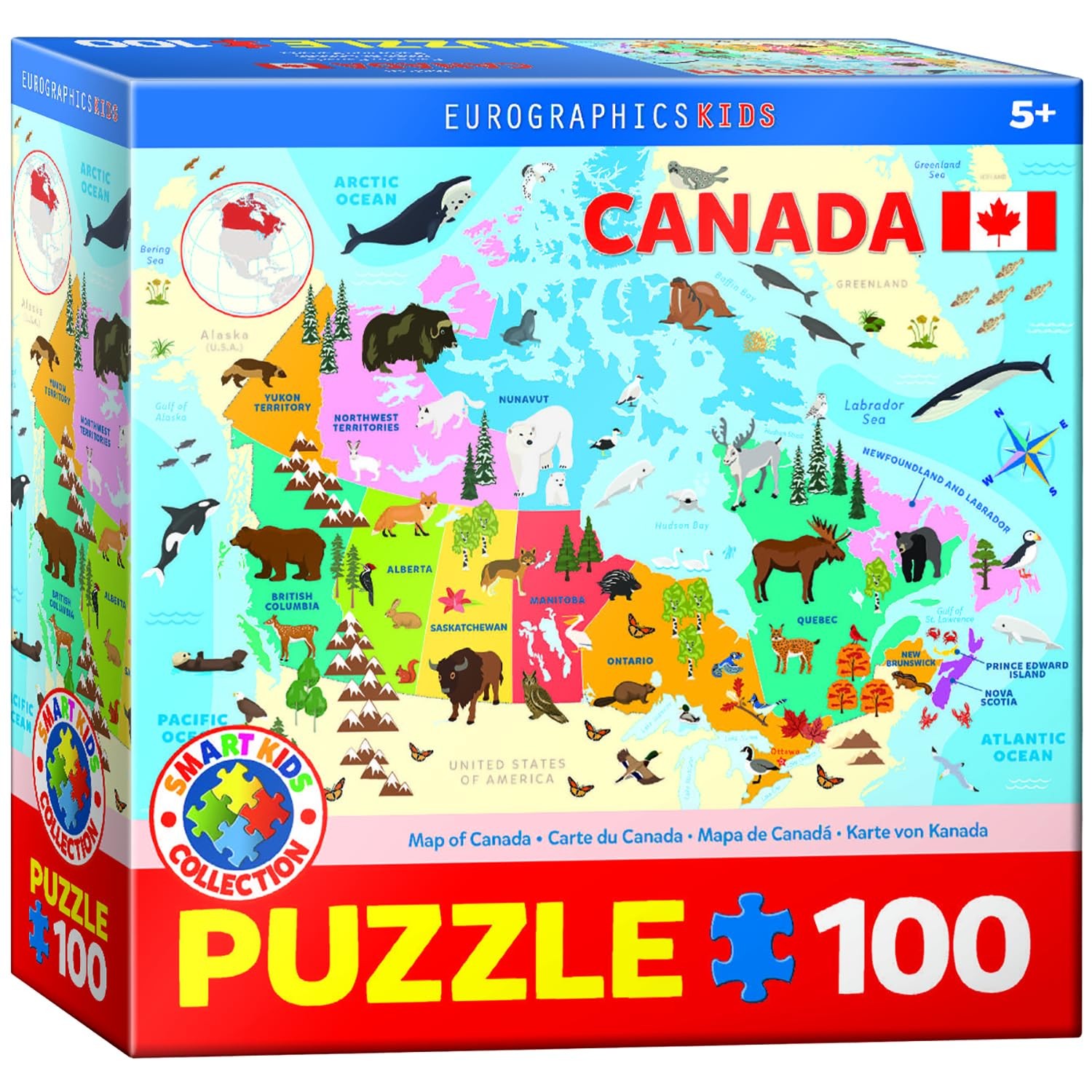 Illustrated Map of Canada 100 pc