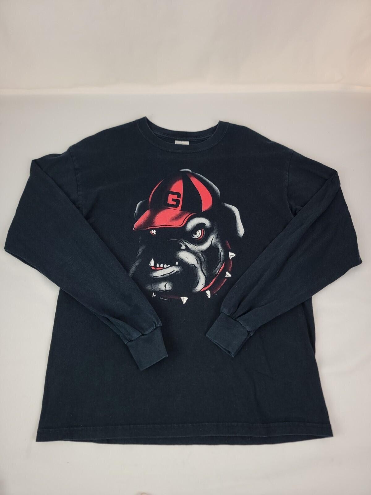Vintage Georgia Bulldogs Shirt Mens M 2007 Ruppshirts T-Shirt AU Mascot Black LS