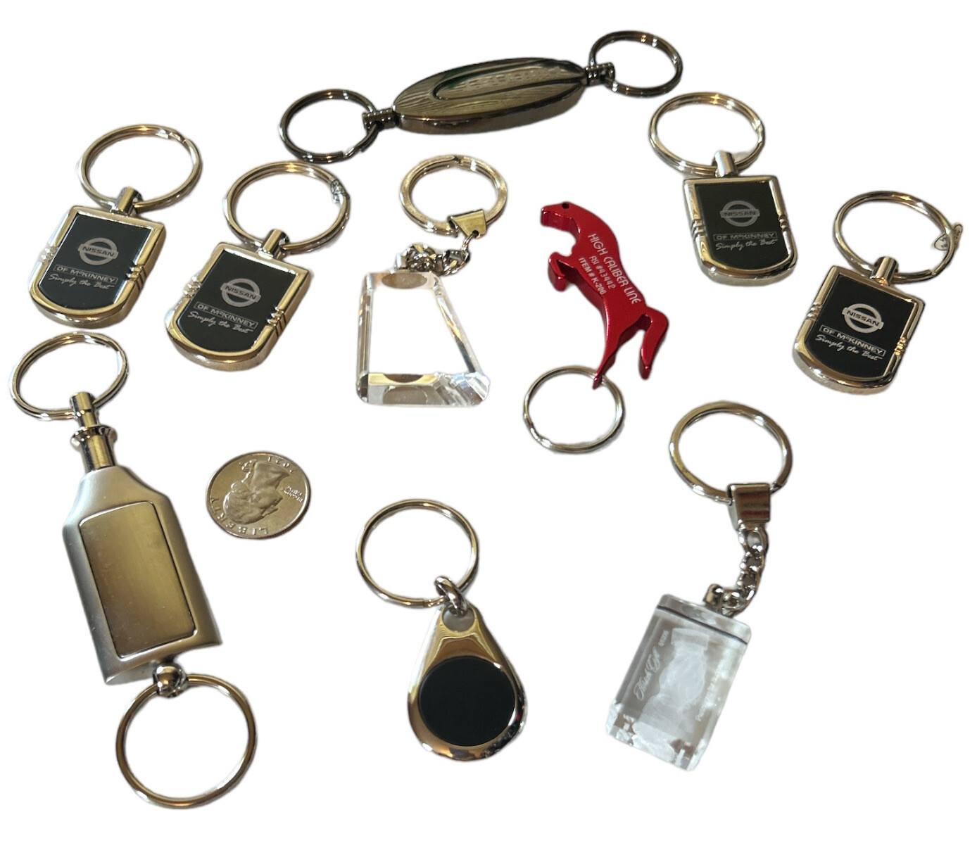 Junk Drawer Keychain Lot of 10 Fobs Car Advertisements