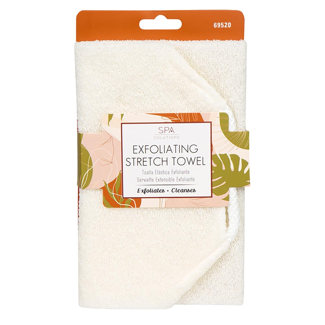 SPA SOLUTIONS Puff Loofah Stretch Towel, Blue Cream, Exfoliating Body Towel