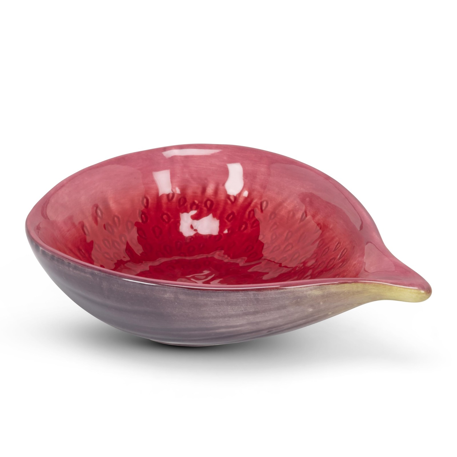 Abbott Collection Small Fig Shaped Bowl – Ceramic (5″ L)