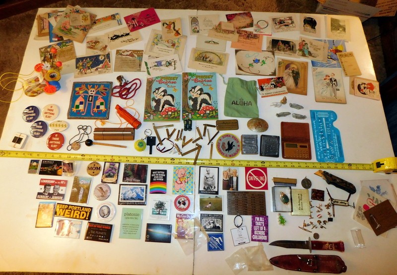 JUNK DRAWER Clean Out Toy Vintage Greeting Cards Magnets Knife 100 item ++ lot