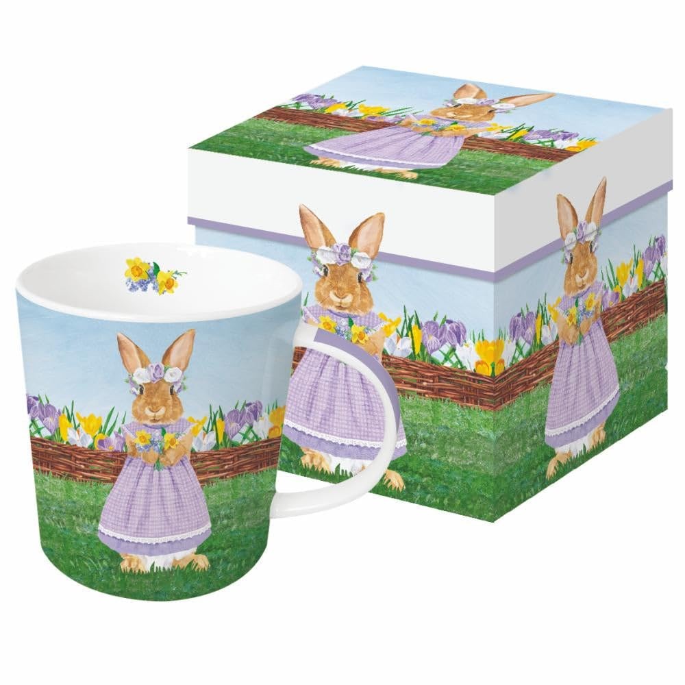 Paperproducts Design Violet Bunny Gift-Boxed Mug, 13.5-Ounce, Bone China