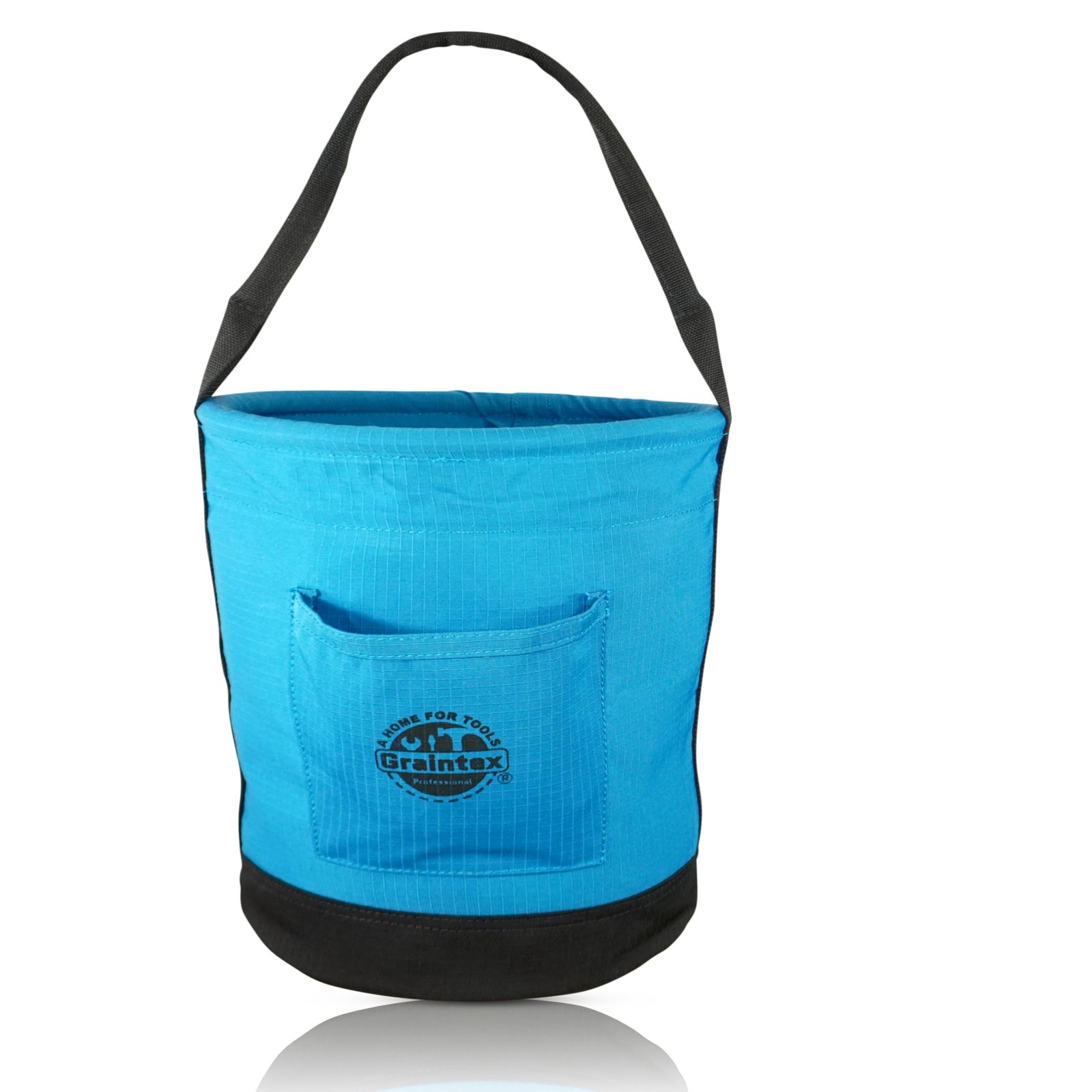 Graintex Tapered Canvas Bucket 12″x10″x15″, One Pocket, Reinforced Base, Blue