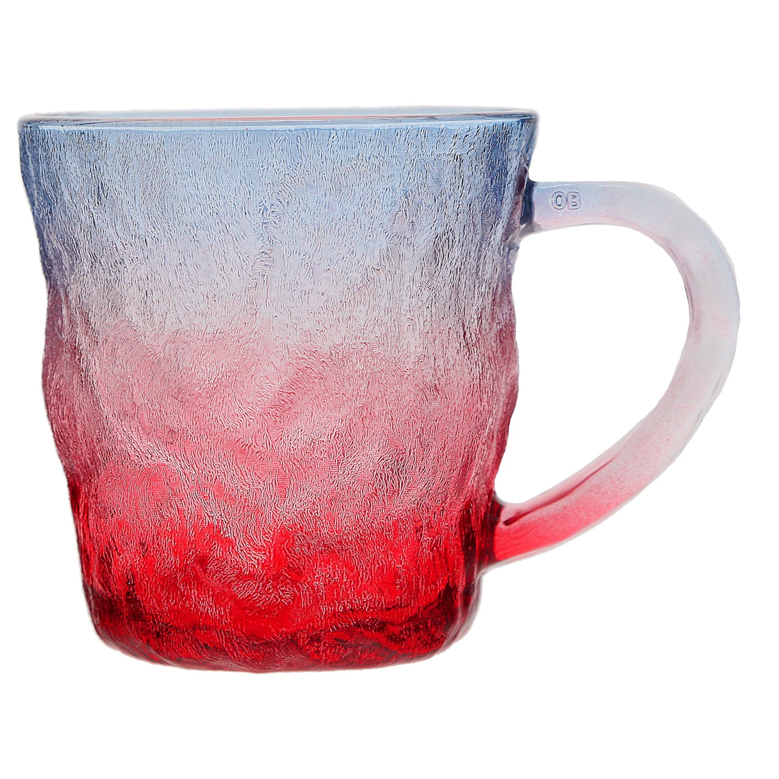 Pavilion Lake Mode 10oz Glass Mug, Red White & Blue Ombre Lakehouse Drinkware