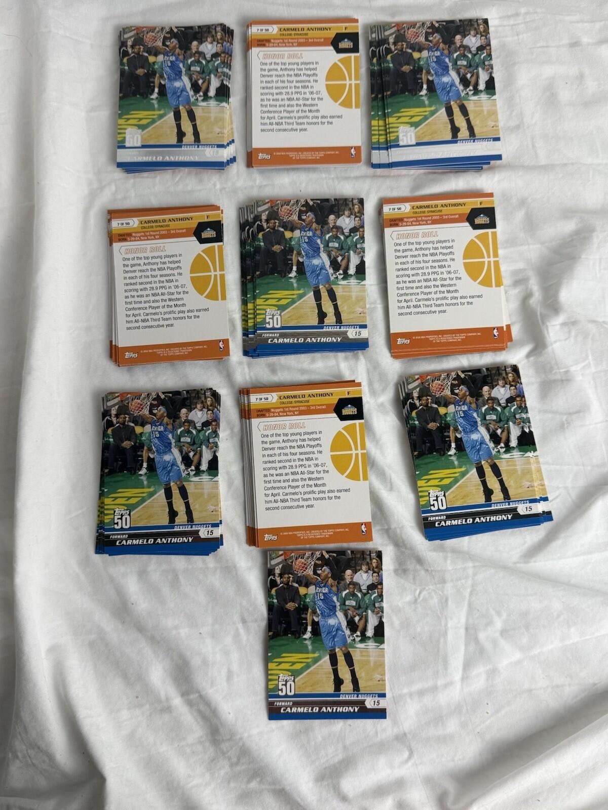 91pc Bulk Lot 2007 Topps 50 Carmelo Anthony #7 Insert Nuggets Sharp Pack Fresh