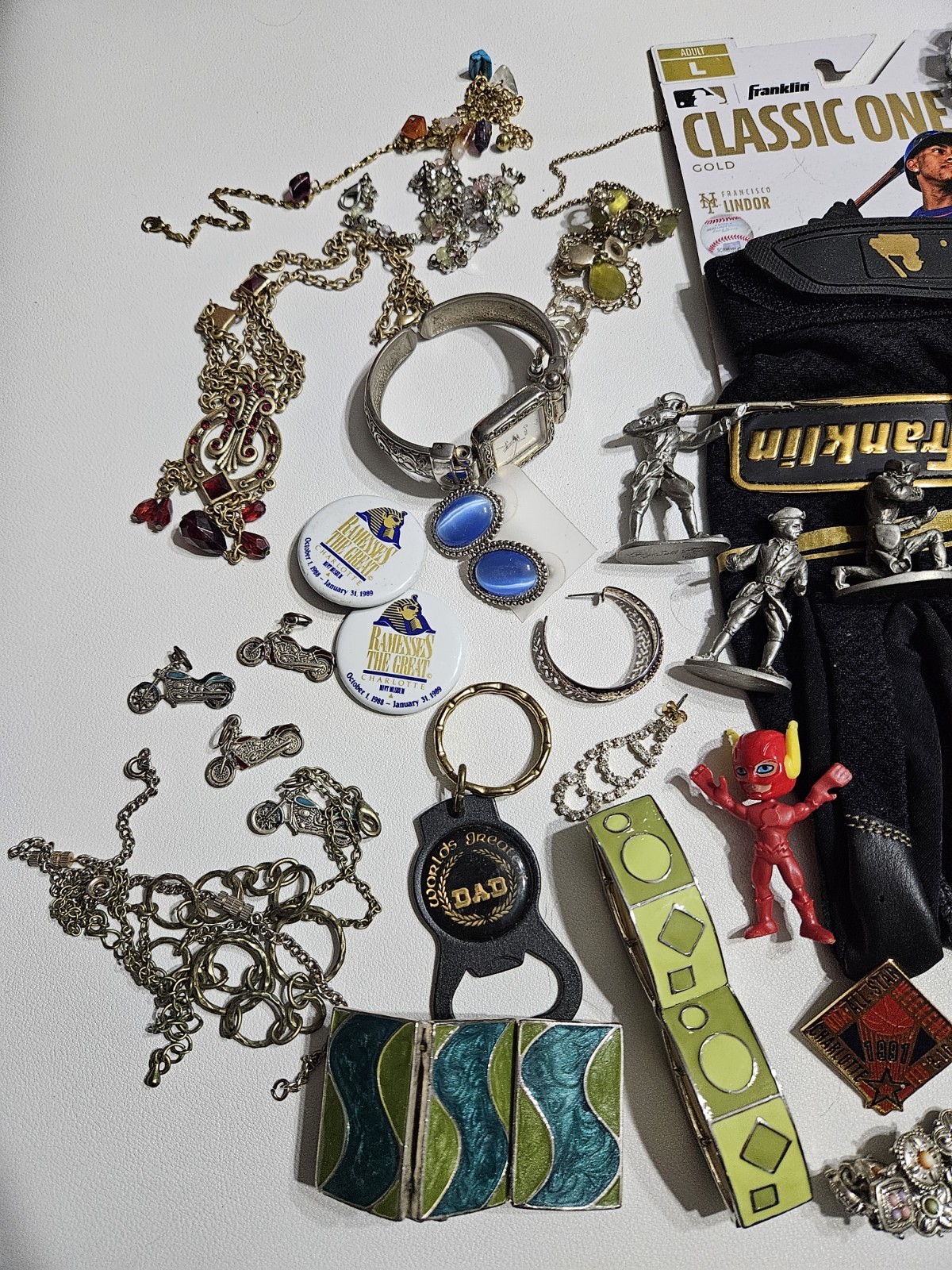 HUGE JUNK DRAWER Trinket Lot Vintage Knick Knacks Jewelry Pins Figures Etc.