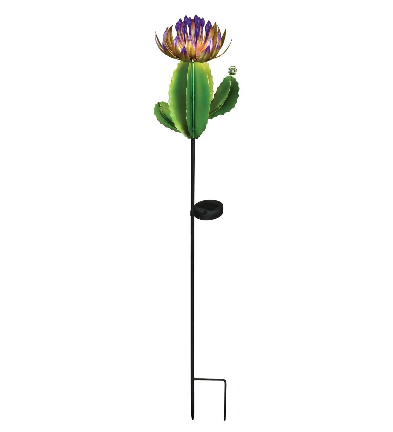 Regal Art & Gift 12498 Barrel Cactus Solar Stake-Purple Garden D√©cor