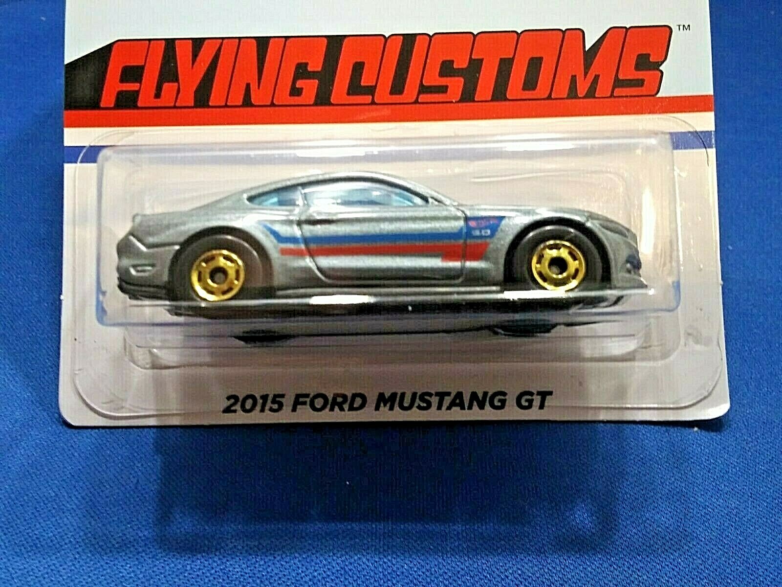 HOT WHEELS FLYING CUSTOMS 2015 FORD MUSTANG GT GRAY DIECAST 1:64 SCALE MATTEL