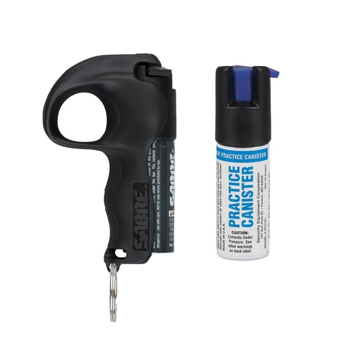 SABRE Pepper Spray Quick Grip Finger Loop Keychain Practice Spray USA Made