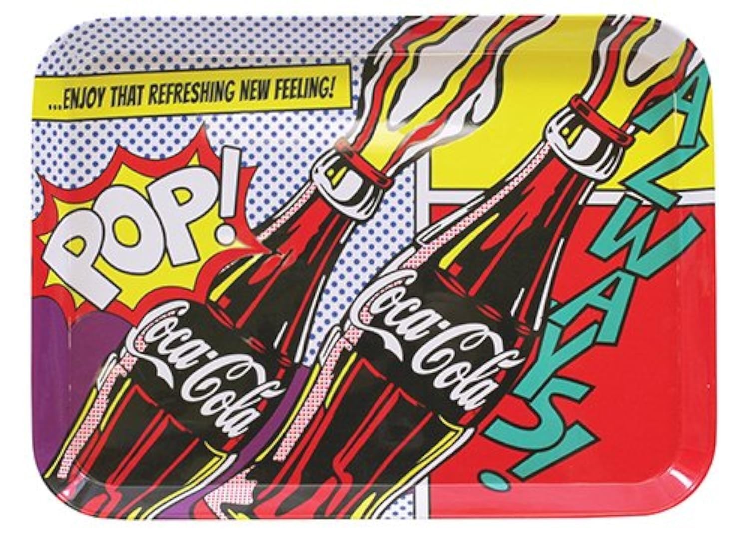 Tablecraft CC390 Coca-Cola Pop Graphic Serving Tray, 15″ by 11″, Multicolor
