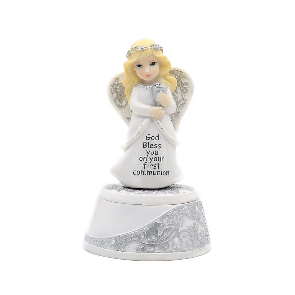 Comfy Hour Faith & Hope First Communion Keepsake Box Praying Girl with Rosary