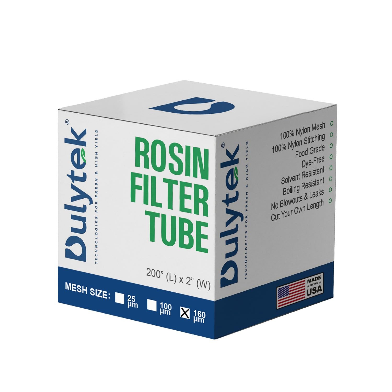 Dulytek Nylon Filter Tube 160 Micron 2″x200″ Food-Grade Dye-Free Roll