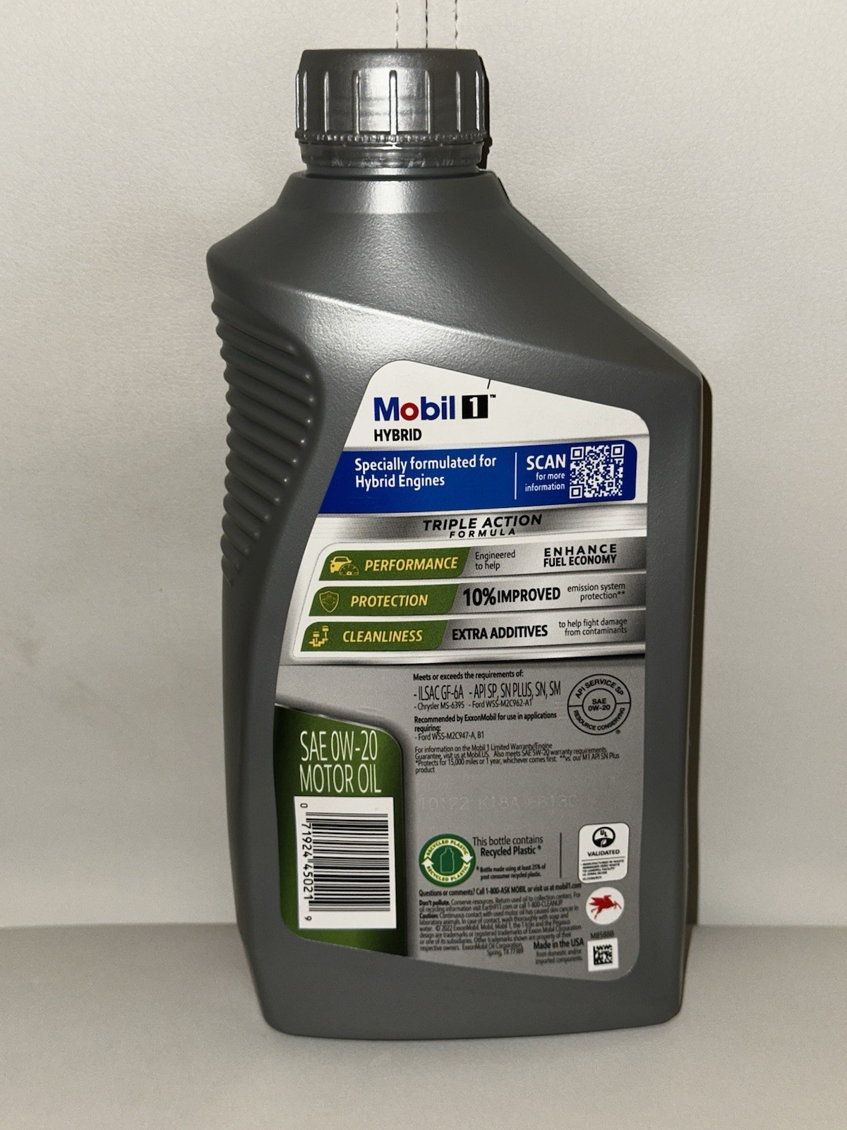 Advanced Full Synthetic 0W-20 HYBRID Motor Oil for Cars and Trucks, 1Qt NEW