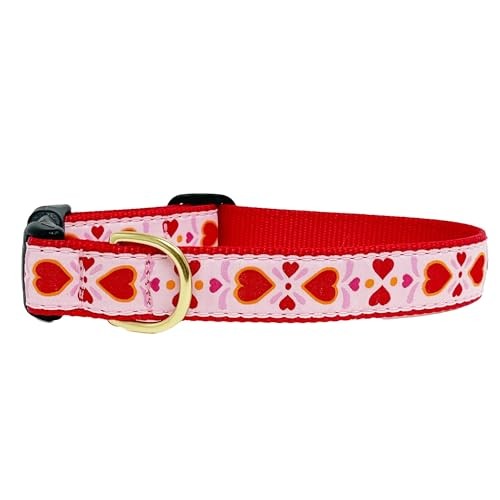 Up Country Heart to Heart Dog Collar XL 18-24 Inch 1 Inch Wide