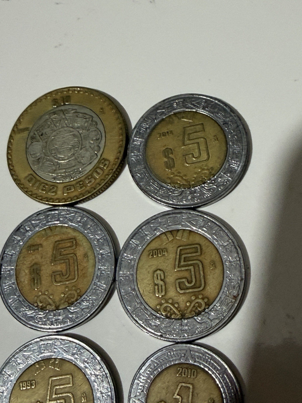 MEXICO Pesos 1 5 10 Lot Of 7 vintage Coins Mexican