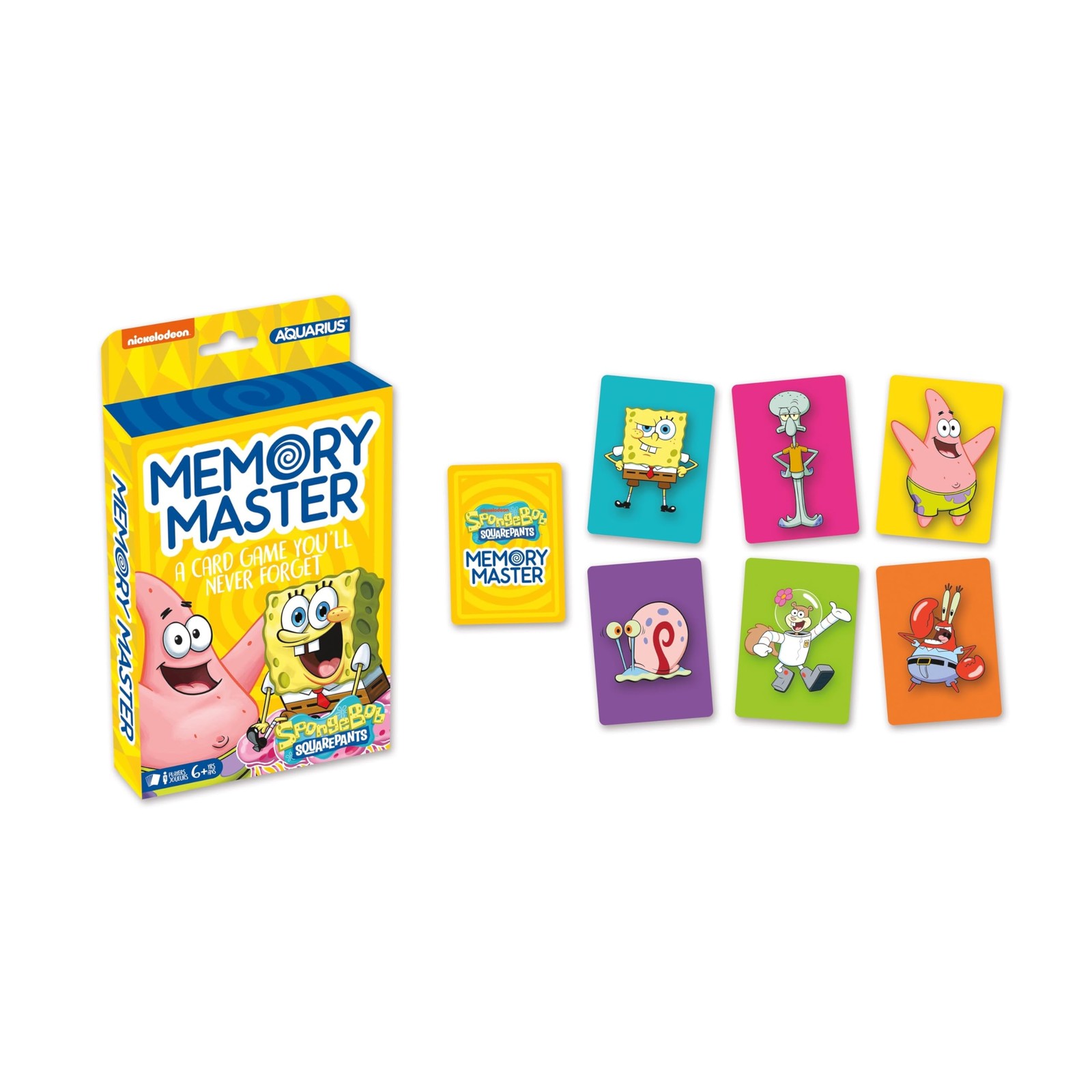 AQUARIUS SpongeBob Memory Master Card Game Fun Family Party Game for Kids Adults