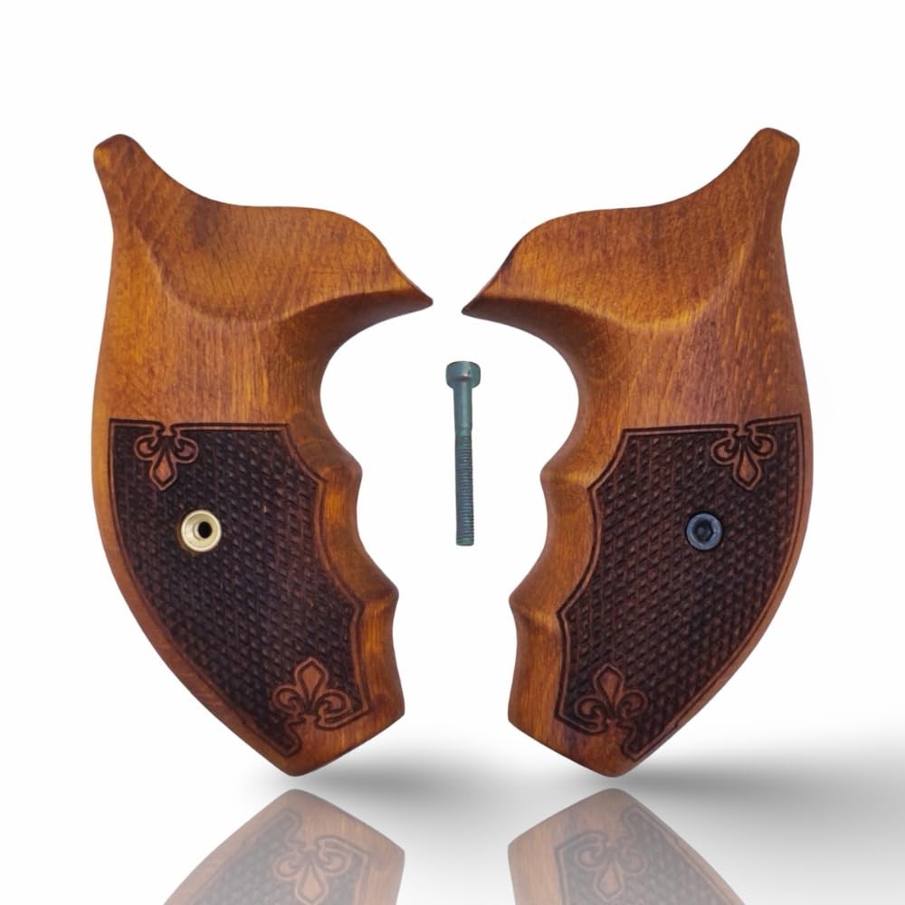 Zib Grips Revolver J Round Grips Real Wood 9mm Smith Wesson Pistol Grips