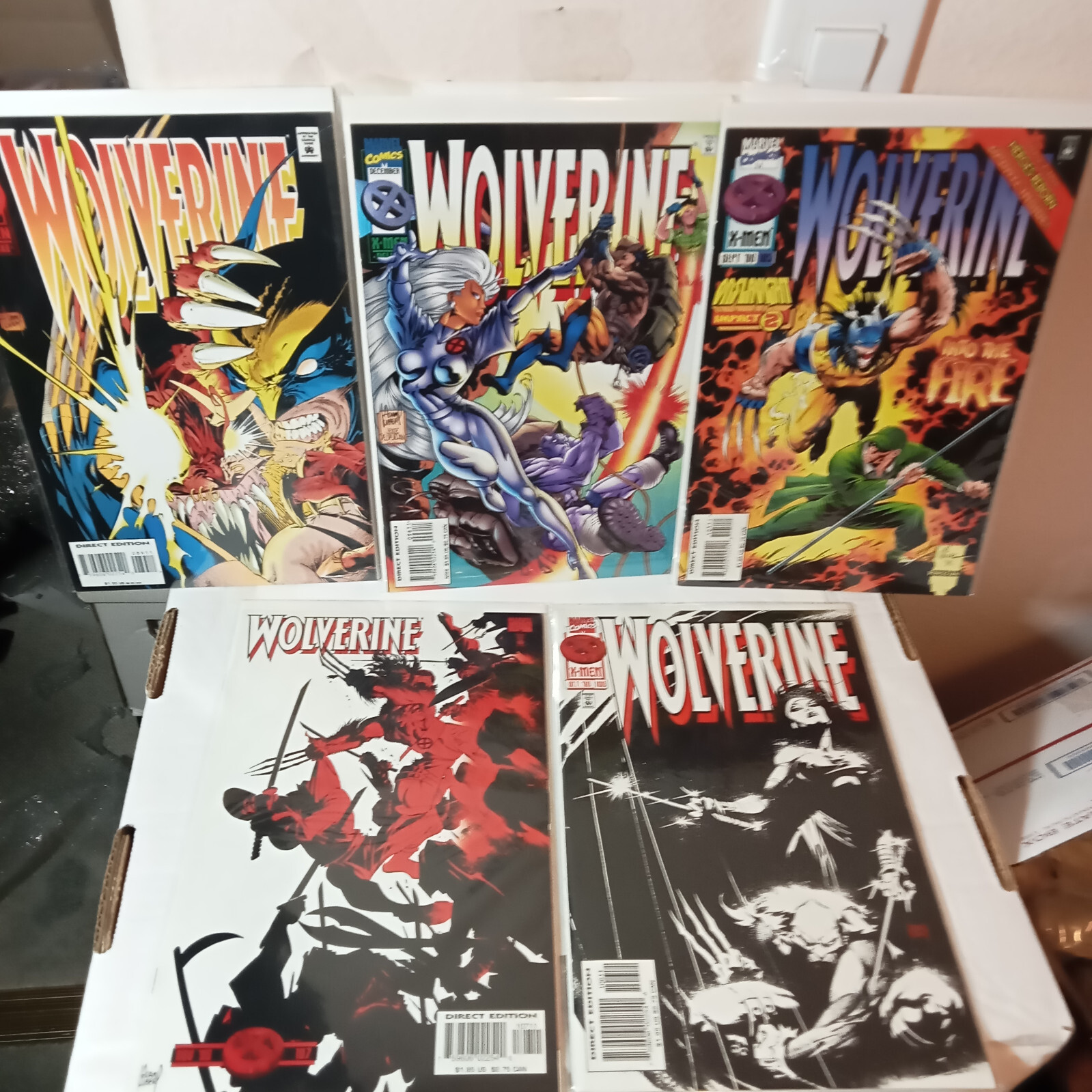 Lot of 5 Wolverine Comics Marvel 1995 1996 VF+ 25 Year Old Vintage Collection
