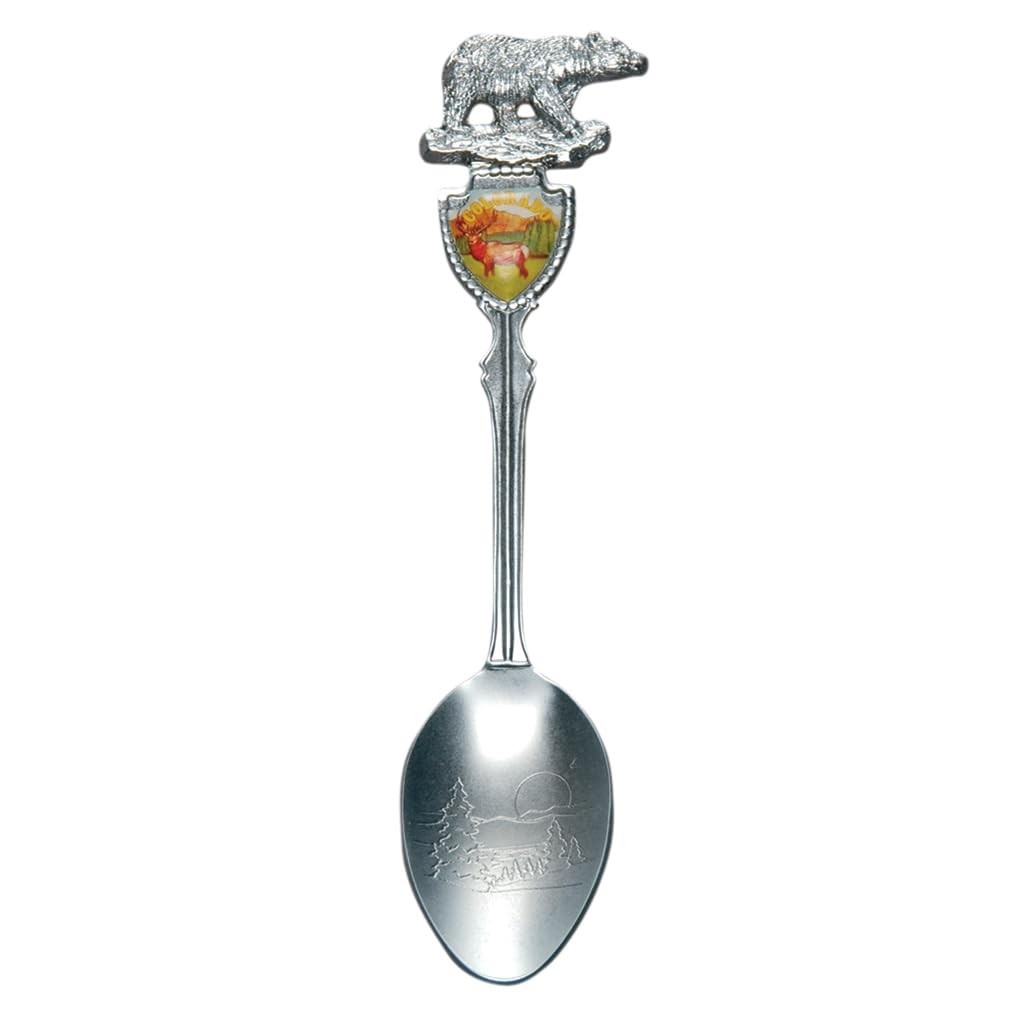 Lipco Shield Bear Spoon, Chrome Plated Metal